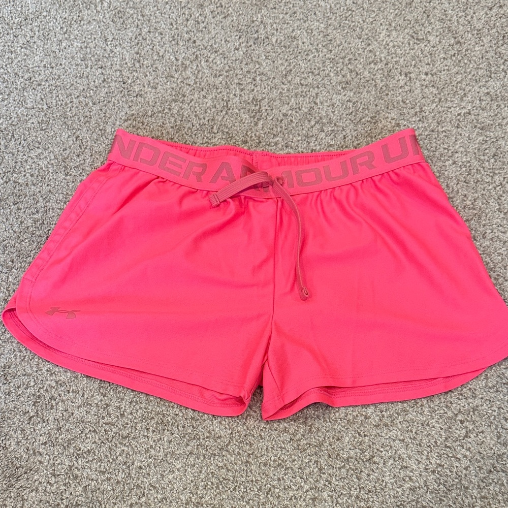 Under Armour Girls Bright Pink Athletic Shorts